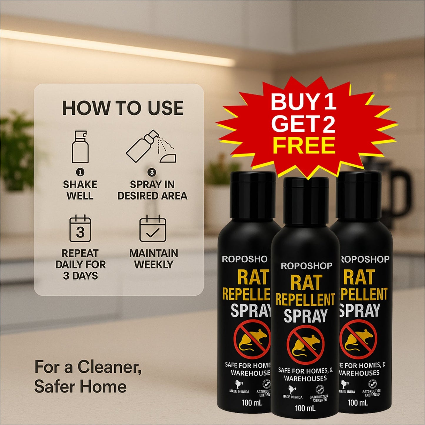 Rat Repellent Spray | BUY 1 GET 2 FREE!