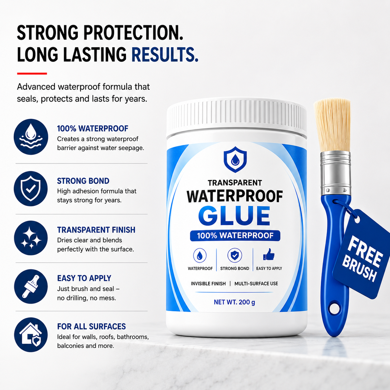 Stufx - Transparent Waterproof Glue + Free Brush ( BUY 1 GET 1 FREE )